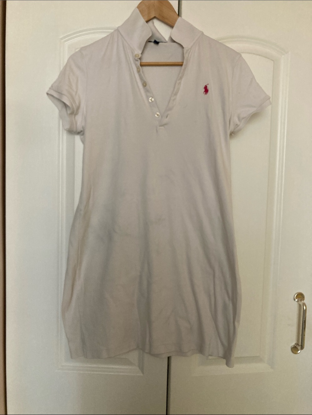 Ralph Lauren White Polo Dress with Pink Pony Emblem